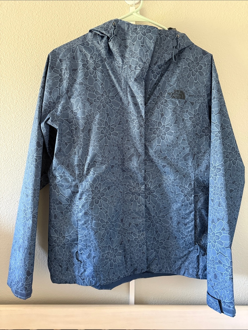 The North Face Blue Floral Hooded Rain Shell